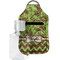 Green & Brown Toile & Chevron Sanitizer Holder Keychain - Small with Case