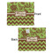 Green & Brown Toile & Chevron Security Blanket - Front & Back View