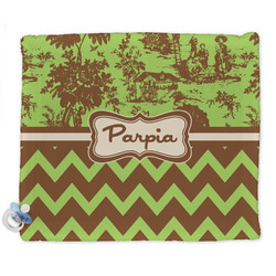 Green & Brown Toile & Chevron Security Blankets - Double Sided (Personalized)