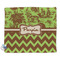 Green & Brown Toile & Chevron Security Blanket - Front View