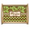 Green & Brown Toile & Chevron Natural Wooden Tray - Large (Personalized)