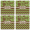 Green & Brown Toile & Chevron Set of 4 Sandstone Coasters - See All 4 View