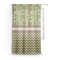 Green & Brown Toile & Chevron Sheer Curtain With Window and Rod