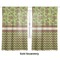 Green & Brown Toile & Chevron Sheer Curtains