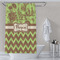 Green & Brown Toile & Chevron Shower Curtain Lifestyle