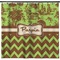 Green & Brown Toile & Chevron Shower Curtain (Personalized) (Non-Approval)
