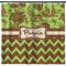 Green & Brown Toile & Chevron Shower Curtain (Personalized)
