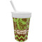 Green & Brown Toile & Chevron Sippy Cup with Straw (Personalized)