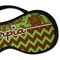 Green & Brown Toile & Chevron Sleeping Eye Mask - DETAIL Large