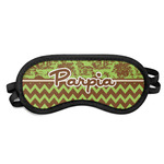 Green & Brown Toile & Chevron Sleeping Eye Mask (Personalized)