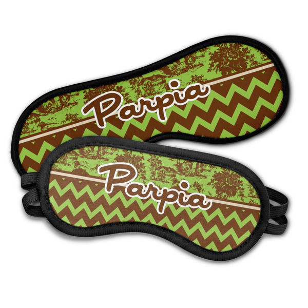 Green & Brown Toile & Chevron Sleeping Eye Masks - PARENT