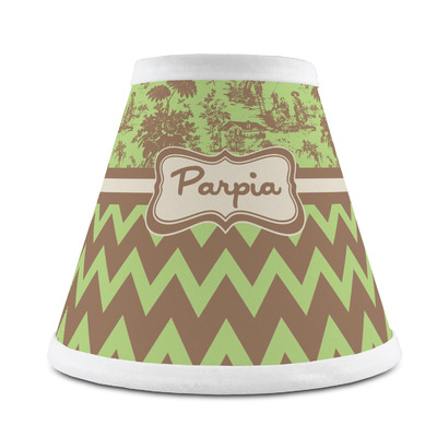 Green & Brown Toile & Chevron Chandelier Lamp Shade (Personalized)