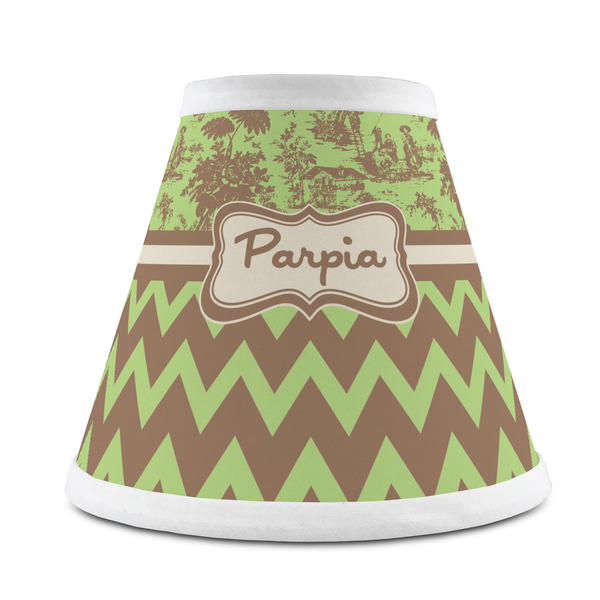 Custom Green & Brown Toile & Chevron Chandelier Lamp Shade (Personalized)
