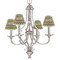 Green & Brown Toile & Chevron Small Chandelier Shade - LIFESTYLE (on chandelier)