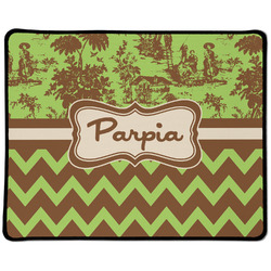 Green & Brown Toile & Chevron Large Gaming Mouse Pad - 12.5" x 10" (Personalized)