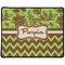 Green & Brown Toile & Chevron Large Gaming Mouse Pad - 12.5" x 10" (Personalized)