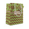 Green & Brown Toile & Chevron Small Gift Bag - Front/Main