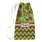 Green & Brown Toile & Chevron Small Laundry Bag - Front View