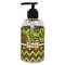 Green & Brown Toile & Chevron Plastic Soap / Lotion Dispenser (8 oz - Small - Black) (Personalized)