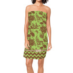 Green & Brown Toile & Chevron Spa / Bath Wrap w/ Name or Text