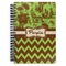 Green & Brown Toile & Chevron Spiral Journal Large - Front View