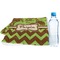 Green & Brown Toile & Chevron Sports Towel Folded with Water Bottle