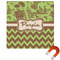 Green & Brown Toile & Chevron Square Car Magnet - 10" (Personalized)