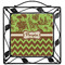 Green & Brown Toile & Chevron Square Trivet (Personalized)