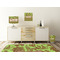 Green & Brown Toile & Chevron Square Wall Decal Wooden Desk
