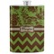 Green & Brown Toile & Chevron Stainless Steel Flask