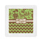 Green & Brown Toile & Chevron Cocktail Napkins (Personalized)