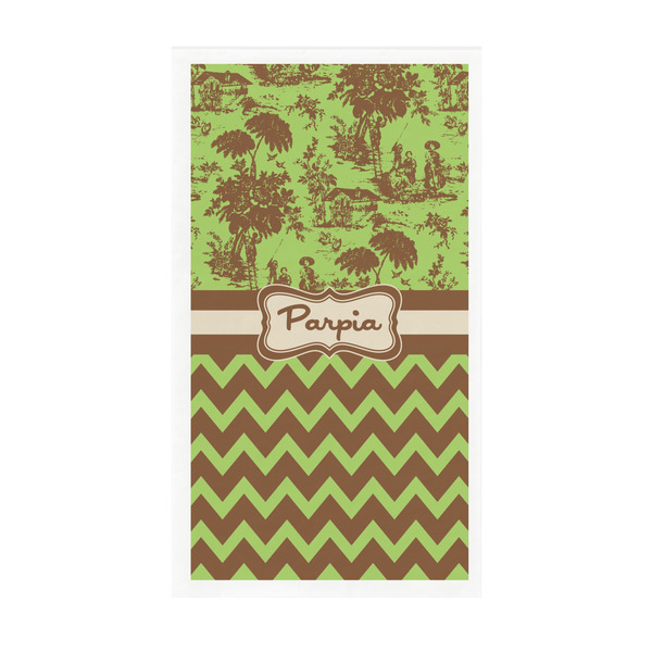 Custom Green & Brown Toile & Chevron Guest Paper Towels - Full Color - Standard (Personalized)