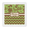 Green & Brown Toile & Chevron Standard Decorative Napkin - Front View