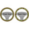 Green & Brown Toile & Chevron Steering Wheel Cover- Front and Back