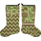 Green & Brown Toile & Chevron Stocking - Double-Sided - Approval