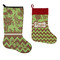 Green & Brown Toile & Chevron Stockings - Side by Side compare