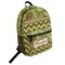 Green & Brown Toile & Chevron Student Backpack Front