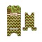 Green & Brown Toile & Chevron Stylized Phone Stand - Front & Back - Small
