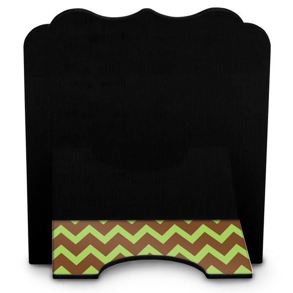 Green & Brown Toile & Chevron Stylized Tablet Stand - Back