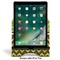 Green & Brown Toile & Chevron Stylized Tablet Stand - Front with ipad