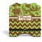 Green & Brown Toile & Chevron Stylized Tablet Stand - Front without iPad
