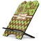 Green & Brown Toile & Chevron Stylized Tablet Stand - Side View