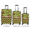 Green & Brown Toile & Chevron Suitcase Set 1 - APPROVAL