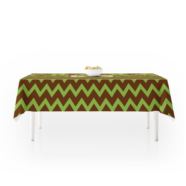 Green & Brown Toile & Chevron Tablecloths (58"x102") - MAIN
