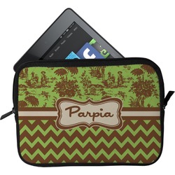 Green & Brown Toile & Chevron Tablet Case / Sleeve (Personalized)