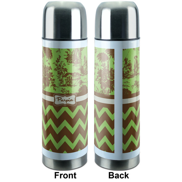 Green & Brown Toile & Chevron Thermos - Apvl