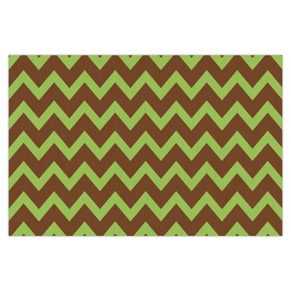 Custom Green & Brown Toile & Chevron X-Large Tissue Papers Sheets - Heavyweight