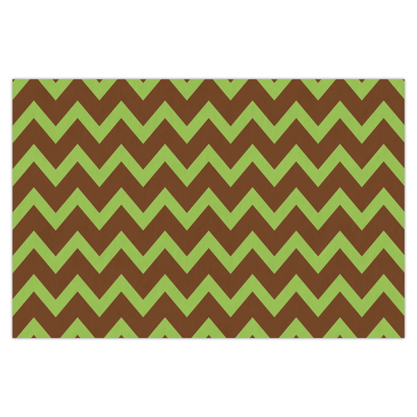 Custom Green & Brown Toile & Chevron Tissue Paper Sheets - X-Large - Heavyweight
