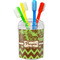 Green & Brown Toile & Chevron Toothbrush Holder (Personalized)