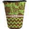 Green & Brown Toile & Chevron Waste Basket (Black)